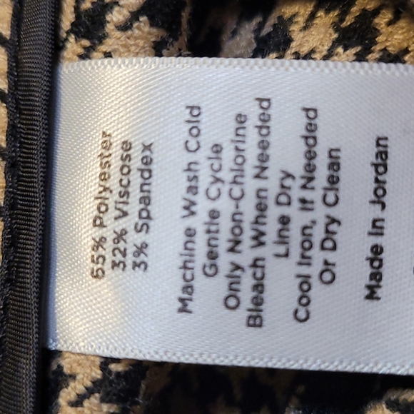 TALBOTS PETITIES HERITAGE BLACK/TAN HOUNDSTOOTH PANTS - Picture 10 of 17